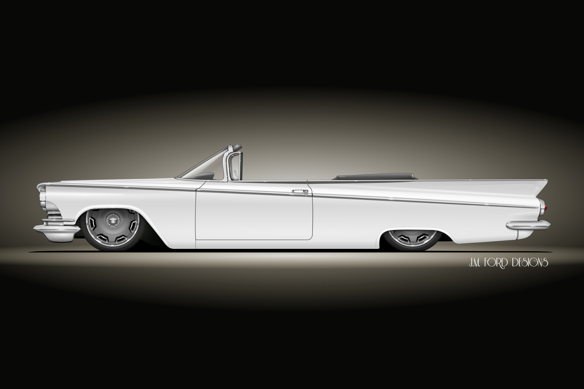 1959 Buick convertible rendering on Street Connection suspension