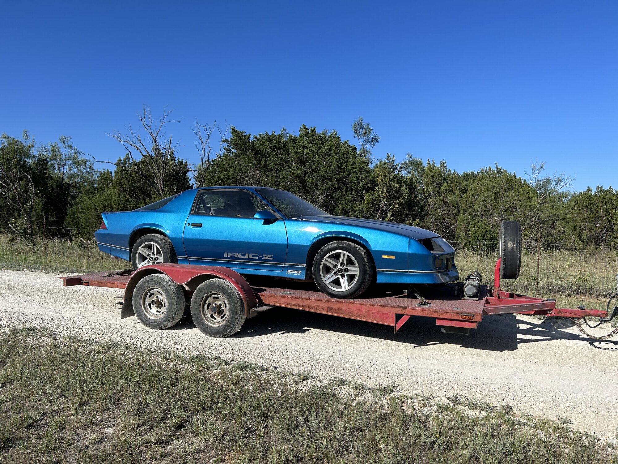 Loaded up and headed to the shop — an honest, straight IROC-Z.