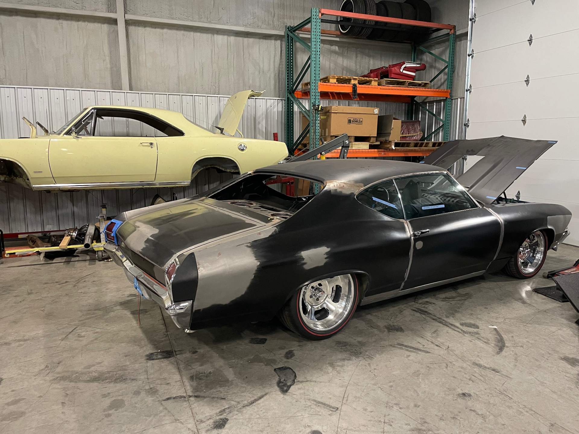 Unloaded in the shop — first look at the donor before teardown.