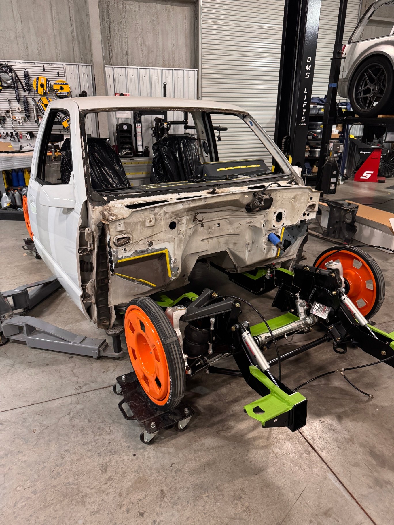 Cab seated on the Low Pro chassis with the front clip removed for mockup.
