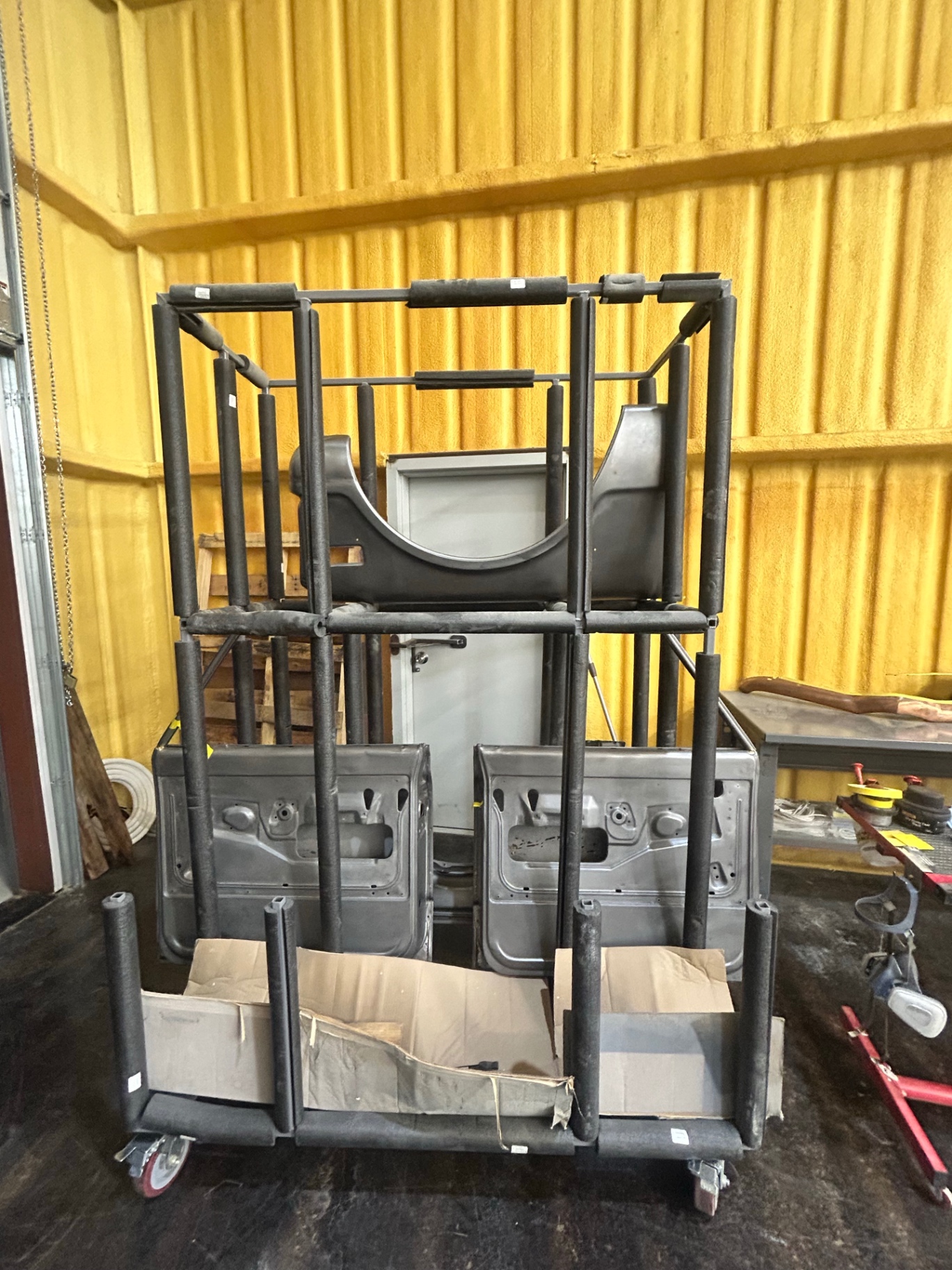 Metal fab, paint, and mockup — frame 10