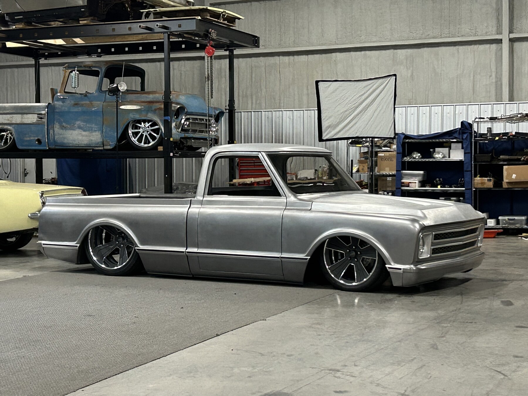 Laid out on the shop floor before paint.