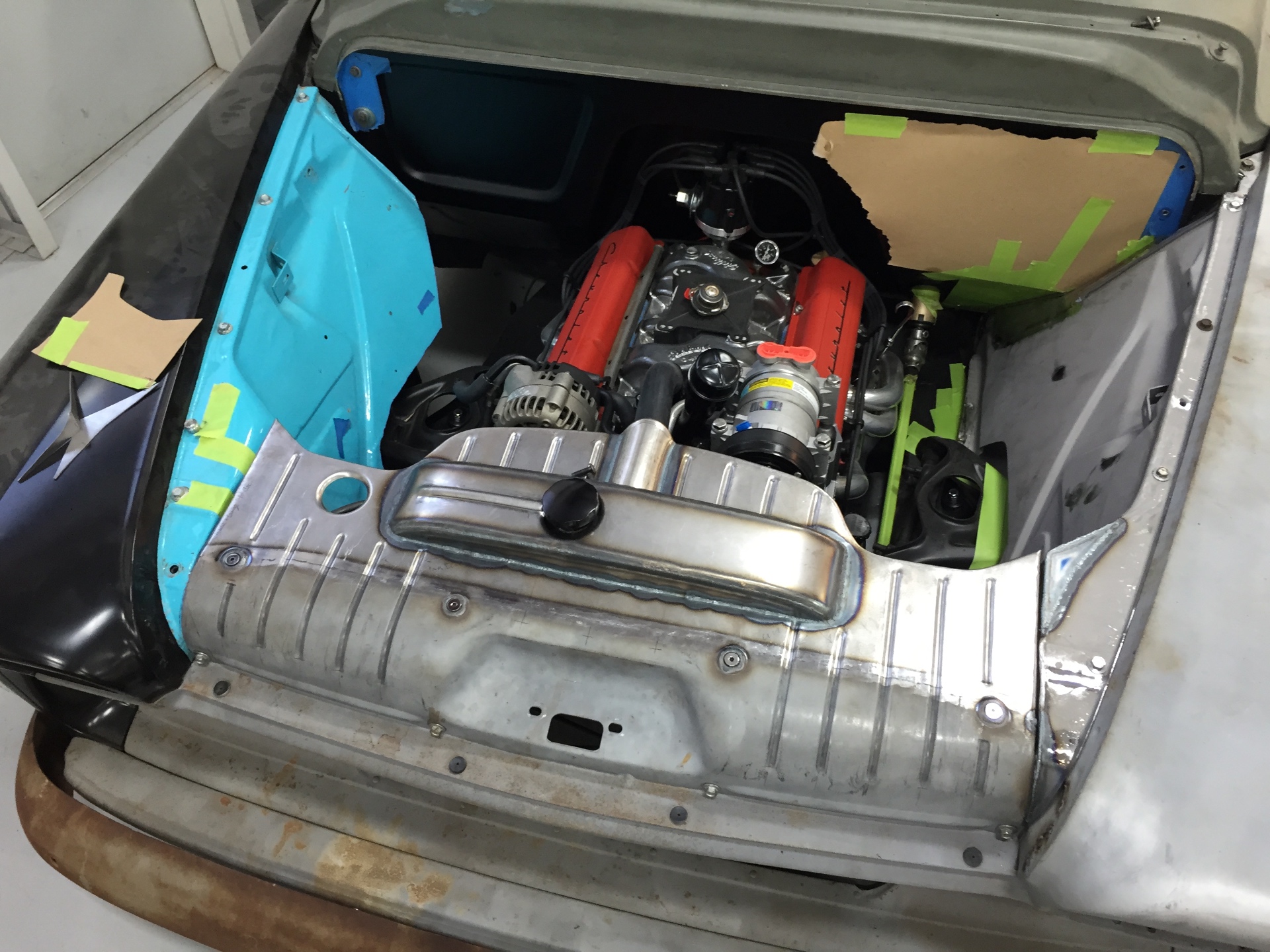 Engine bay taking shape.