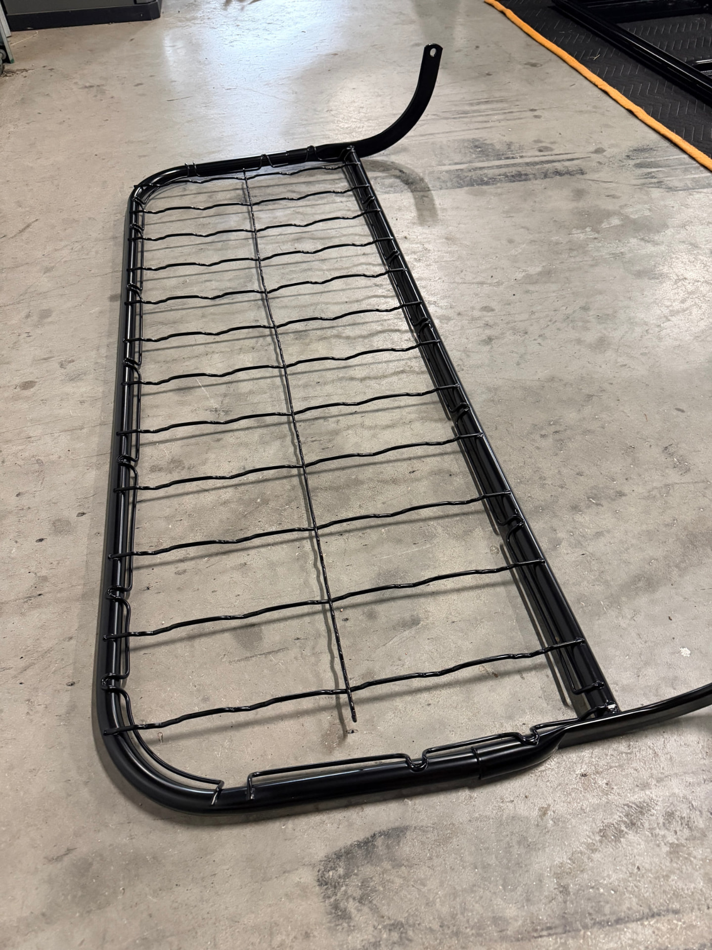 The old spring assembly cut out and set aside for memory foam.