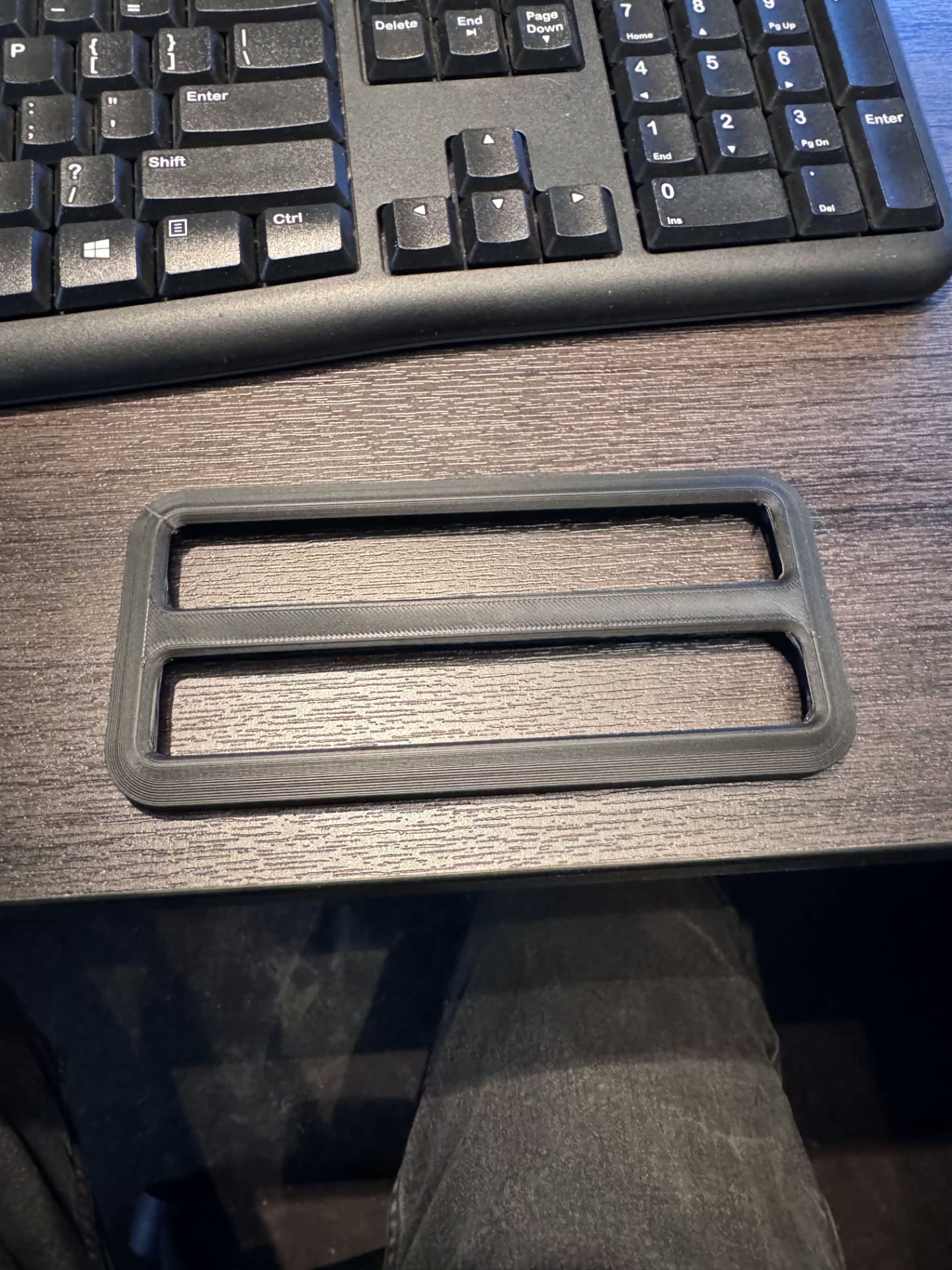 3D-printed bezel used to verify fit and proportions.