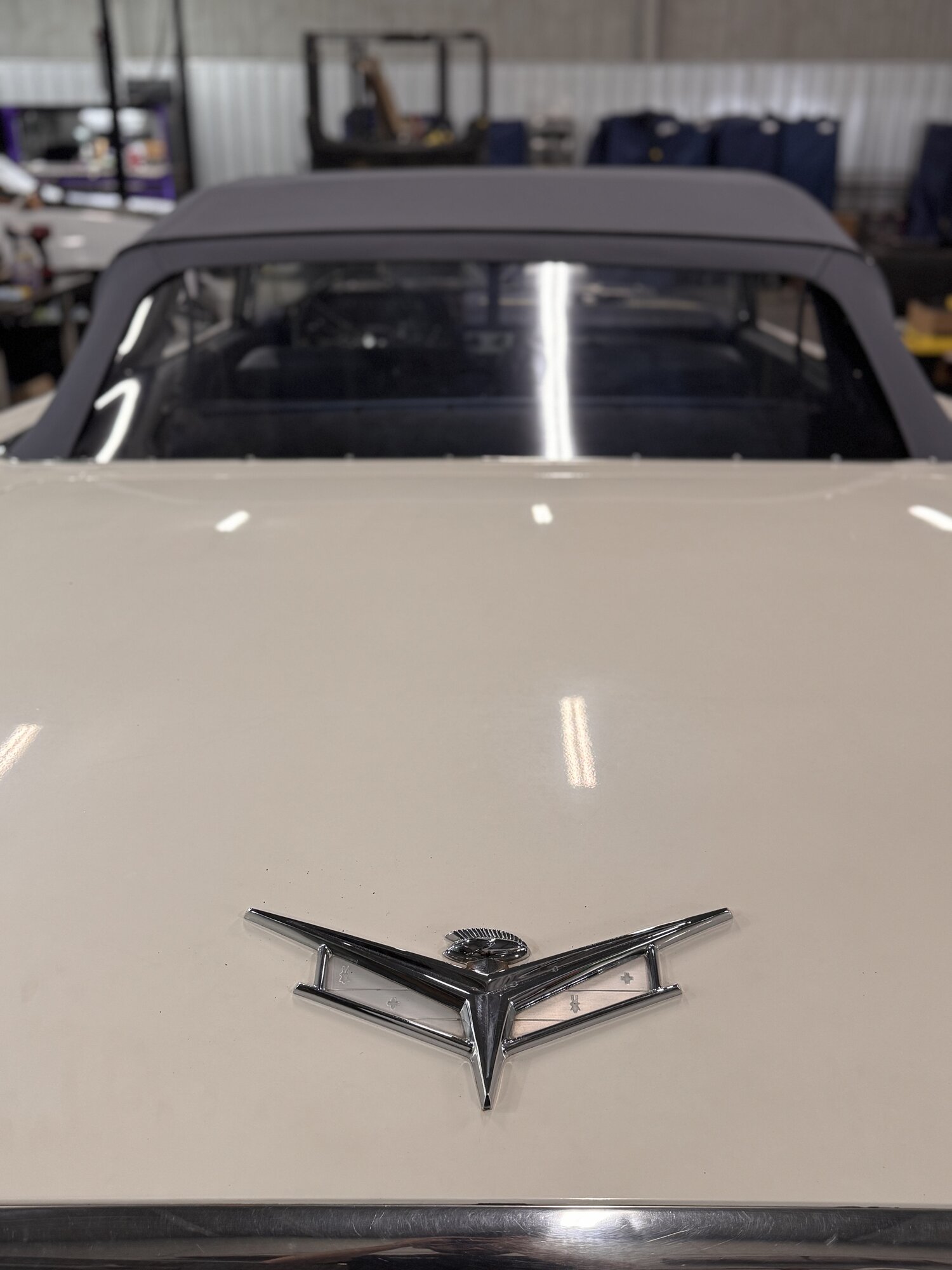 Rear window and tack line detail from behind the deck lid