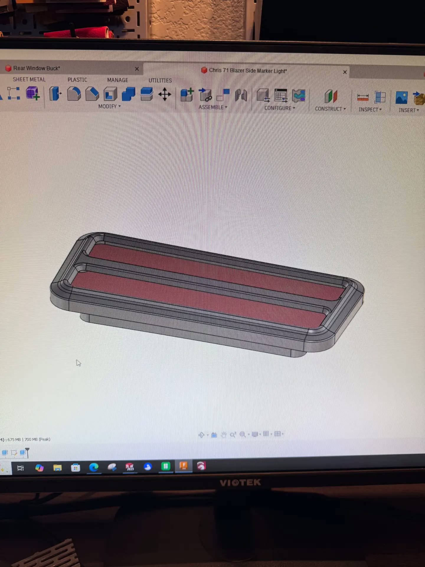 Side marker housing modeled in CAD.