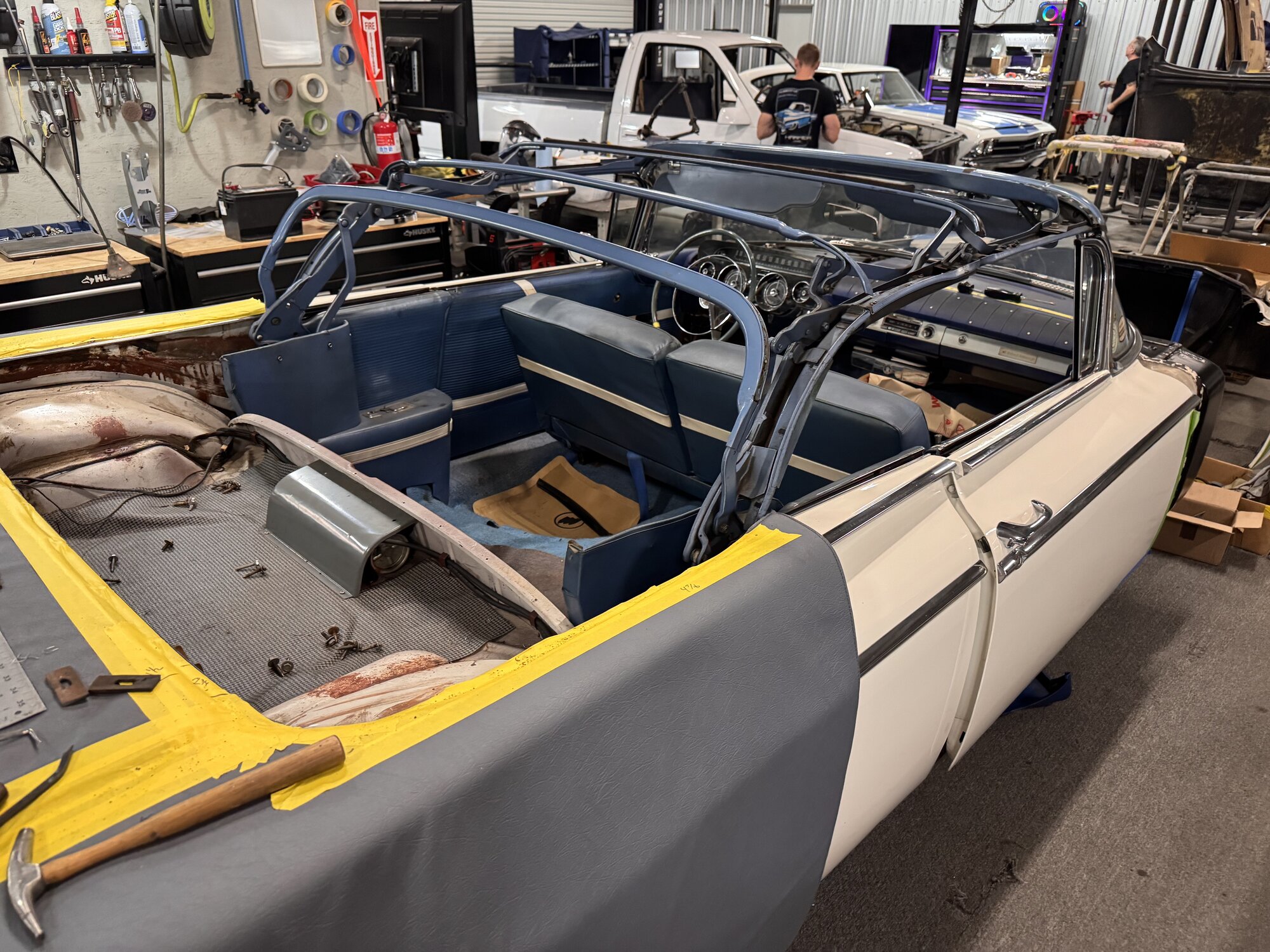 Top frame stripped and working through the fit before final tacking