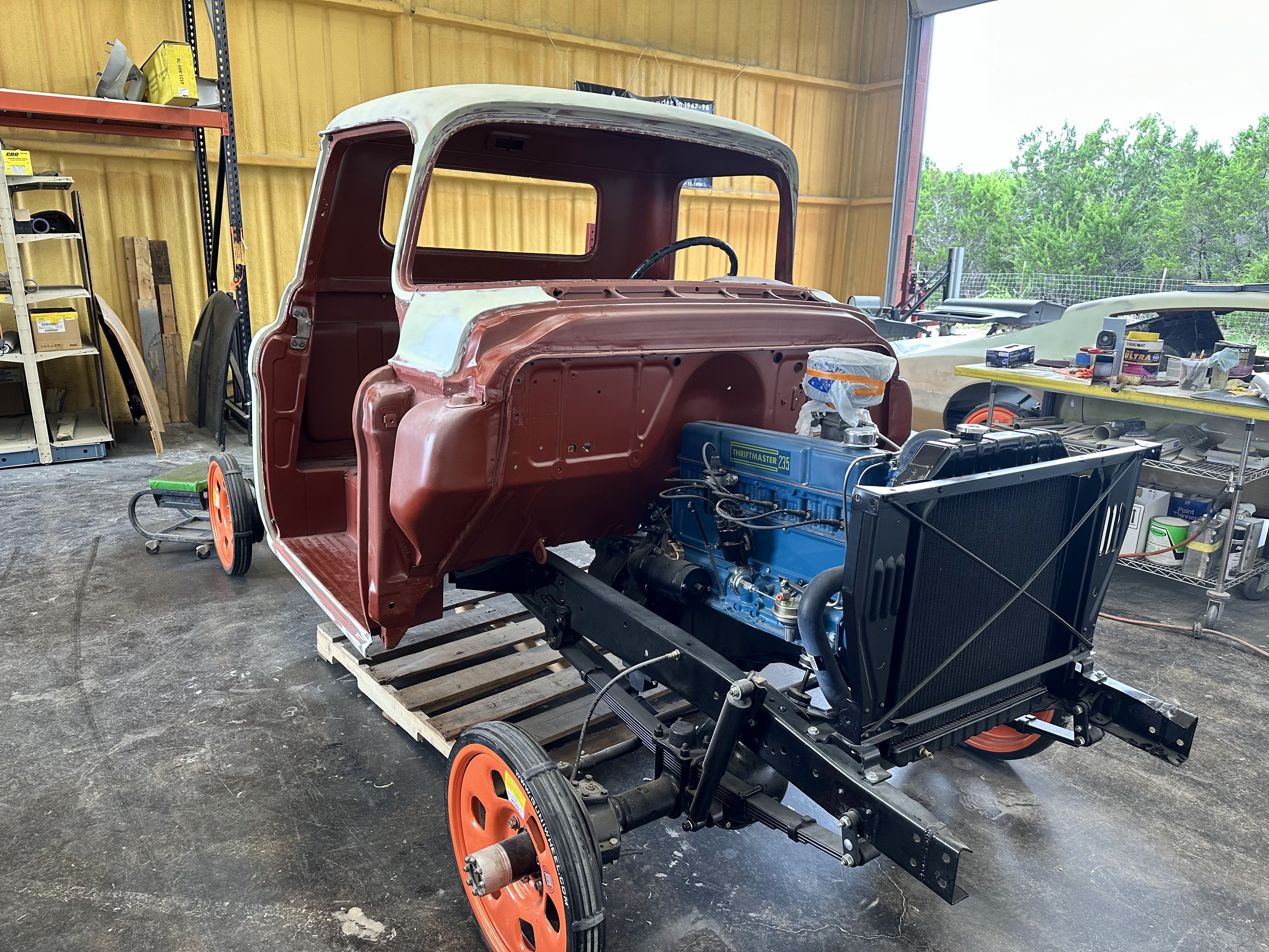 Mocked up on the chassis to fit and adjust panels before teardown.