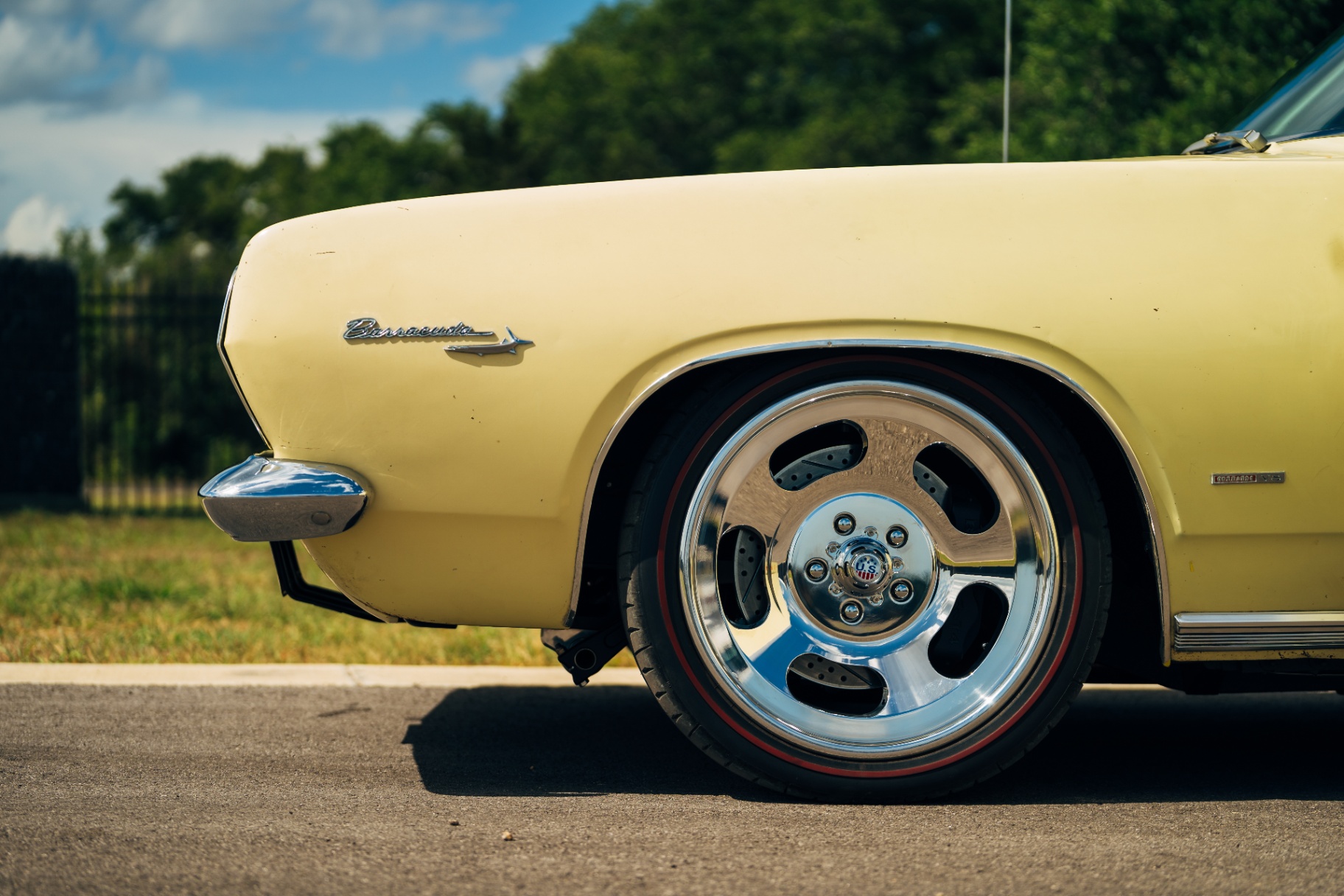 Front wheel and fender detail showing ride height and stance