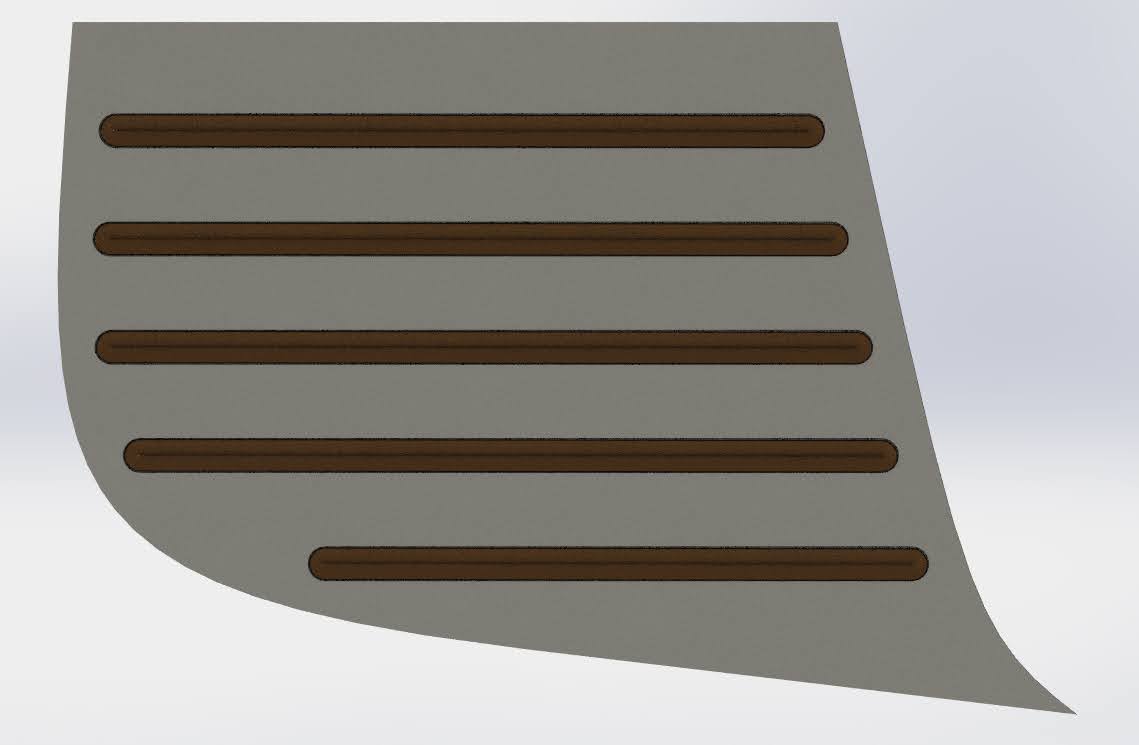 SolidWorks model of the laser cut step plates.