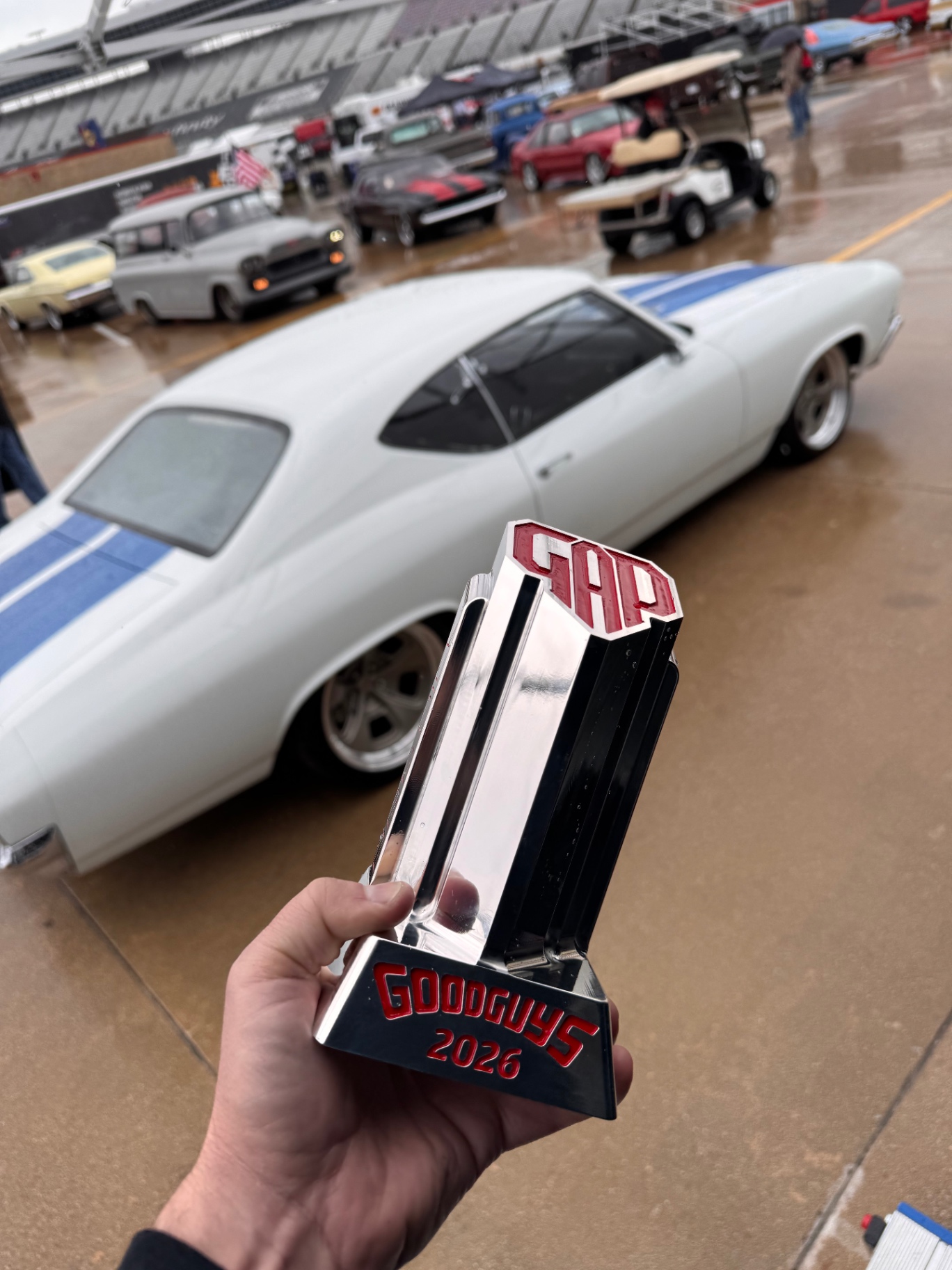 Goodguys 2026 GAP award at Texas Motor Speedway.