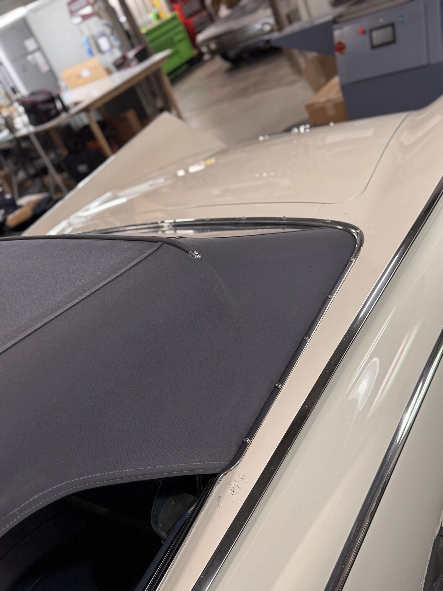 Rear quarter tack strip and stainless trim, every fastener set