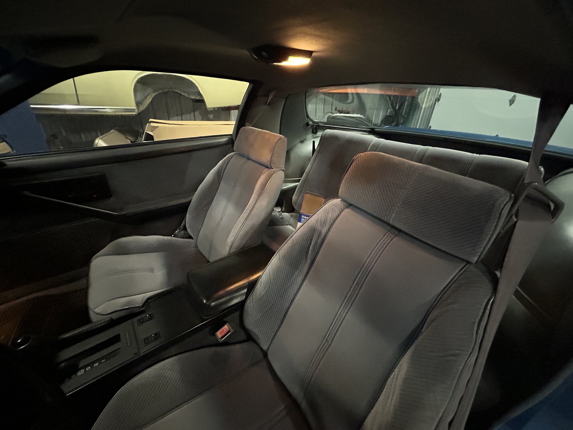 Rear seats and console from the passenger side.
