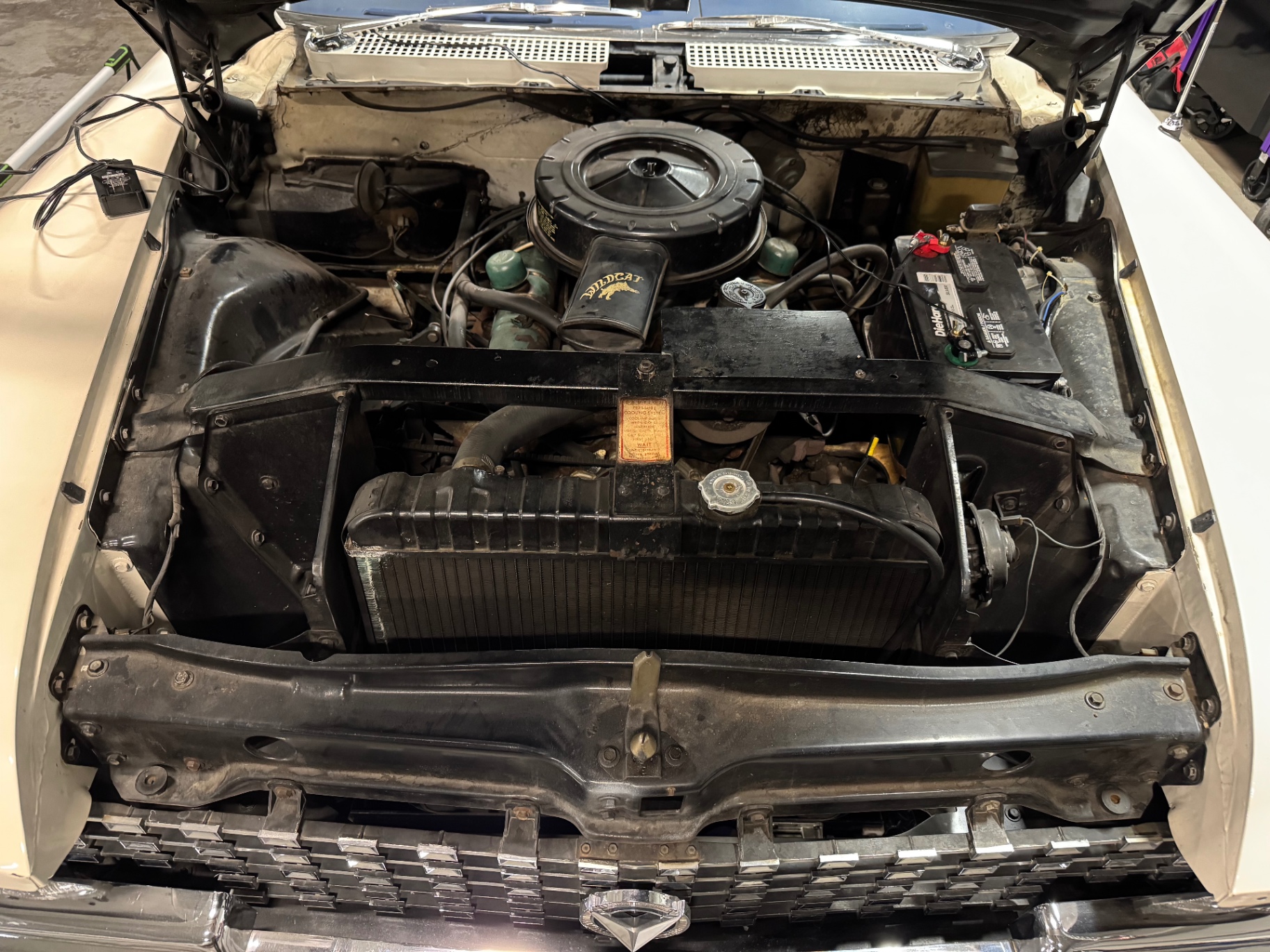 Original engine bay before teardown