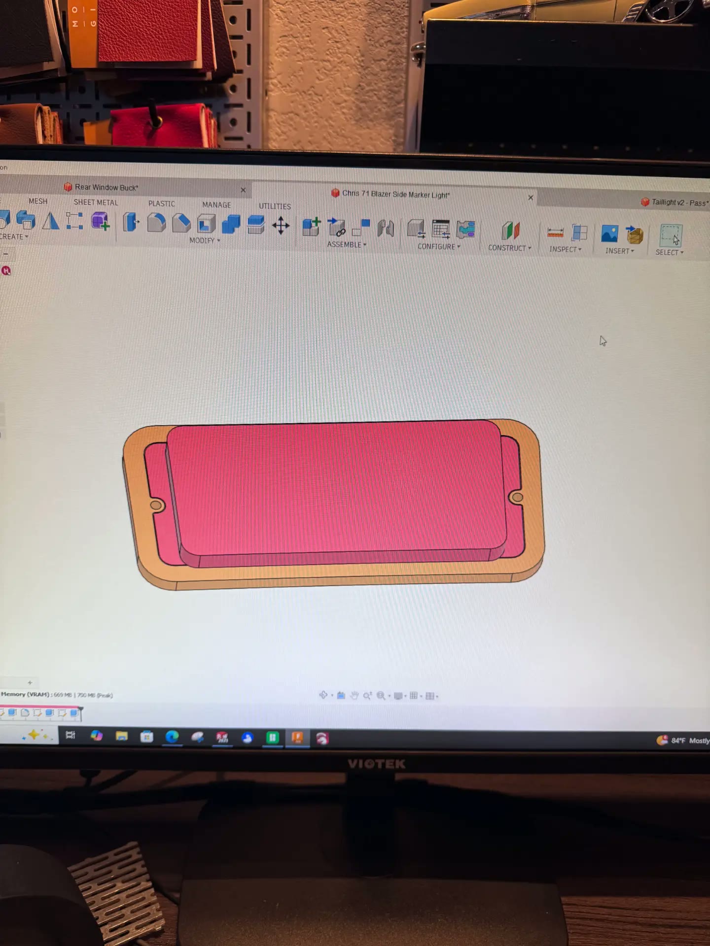 Lens and bezel geometry checked in CAD before printing.