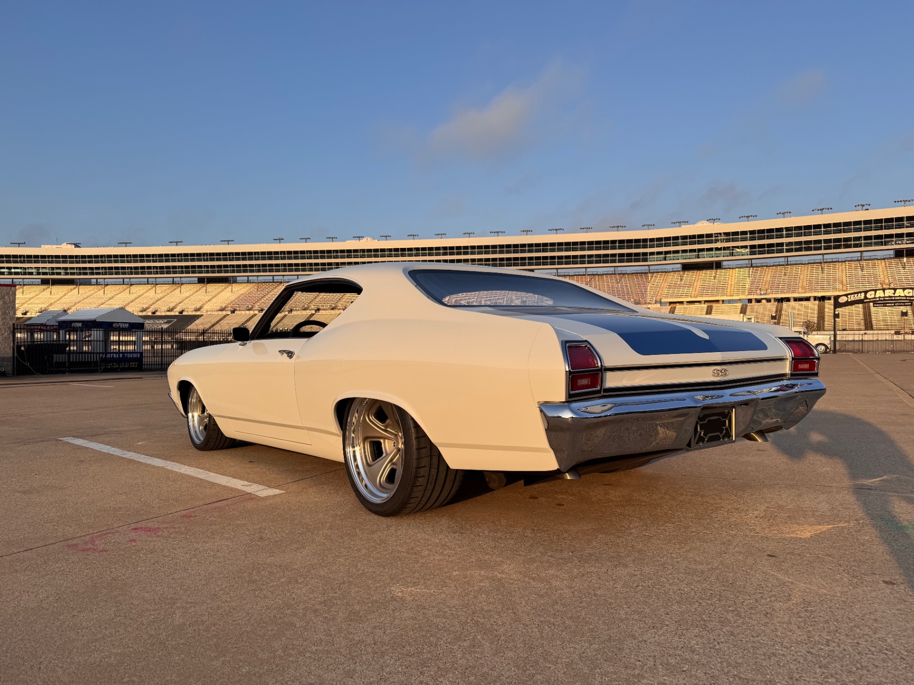 Texas Motor Speedway — rear three-quarter on the apron.