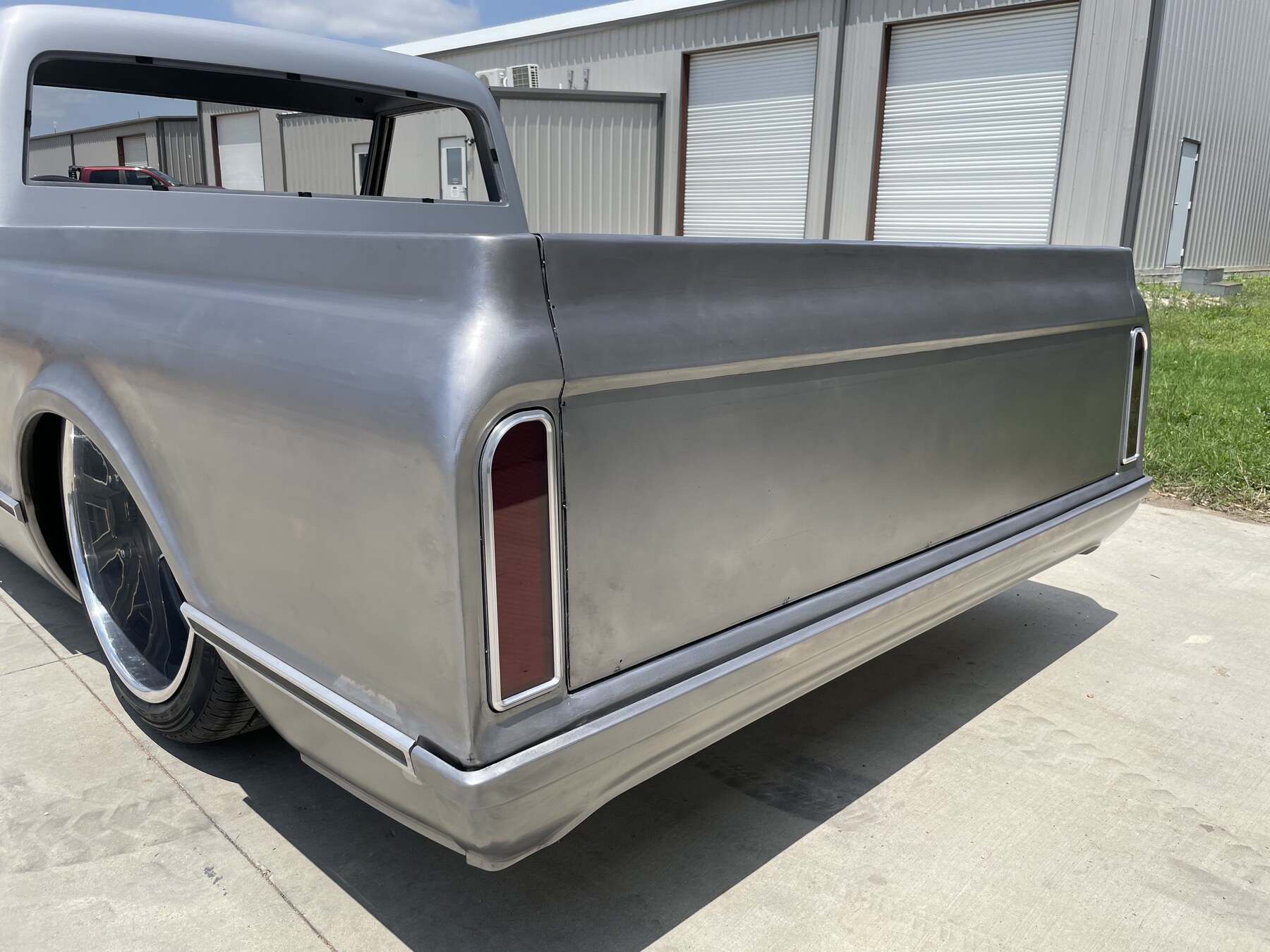 Bed side profile — panels built from flat sheet.