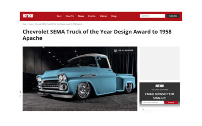 HOT ROD Magazine Mention: Chevrolet SEMA Truck of the Year Design Award to 1958 Apache