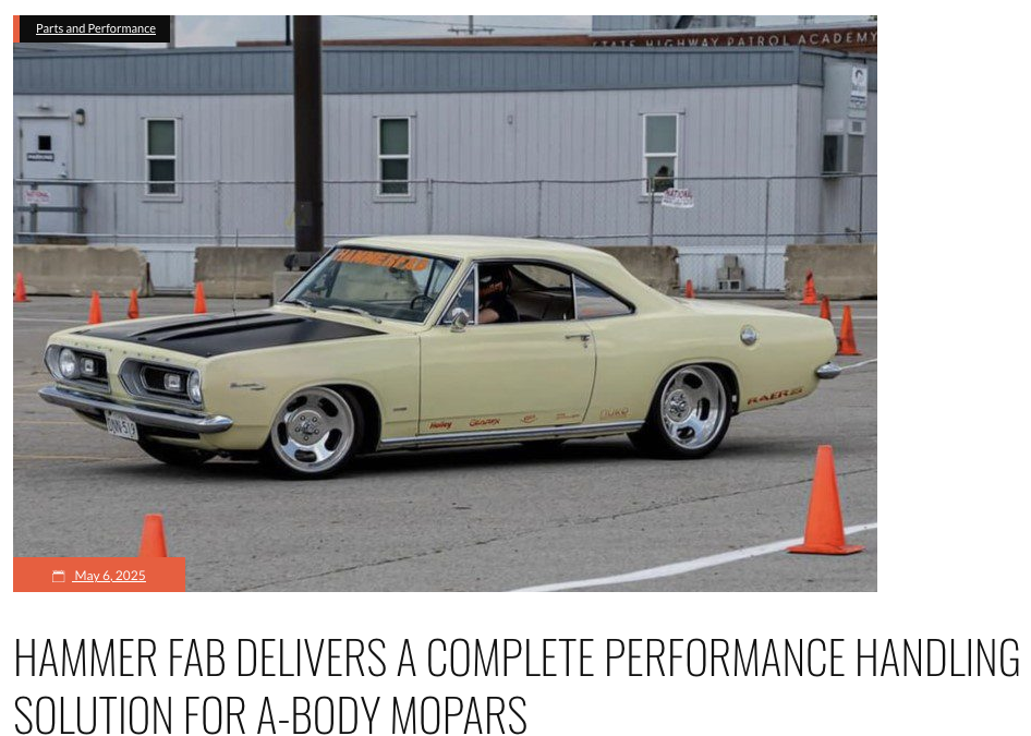 FUEL CURVE MENTION: Hammer Fab Delivers a Complete Performance Handling Solution for A-Body Mopars
